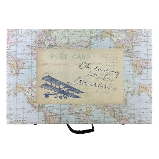 Large Travel Postcard Suitcase By Ashland Michaels